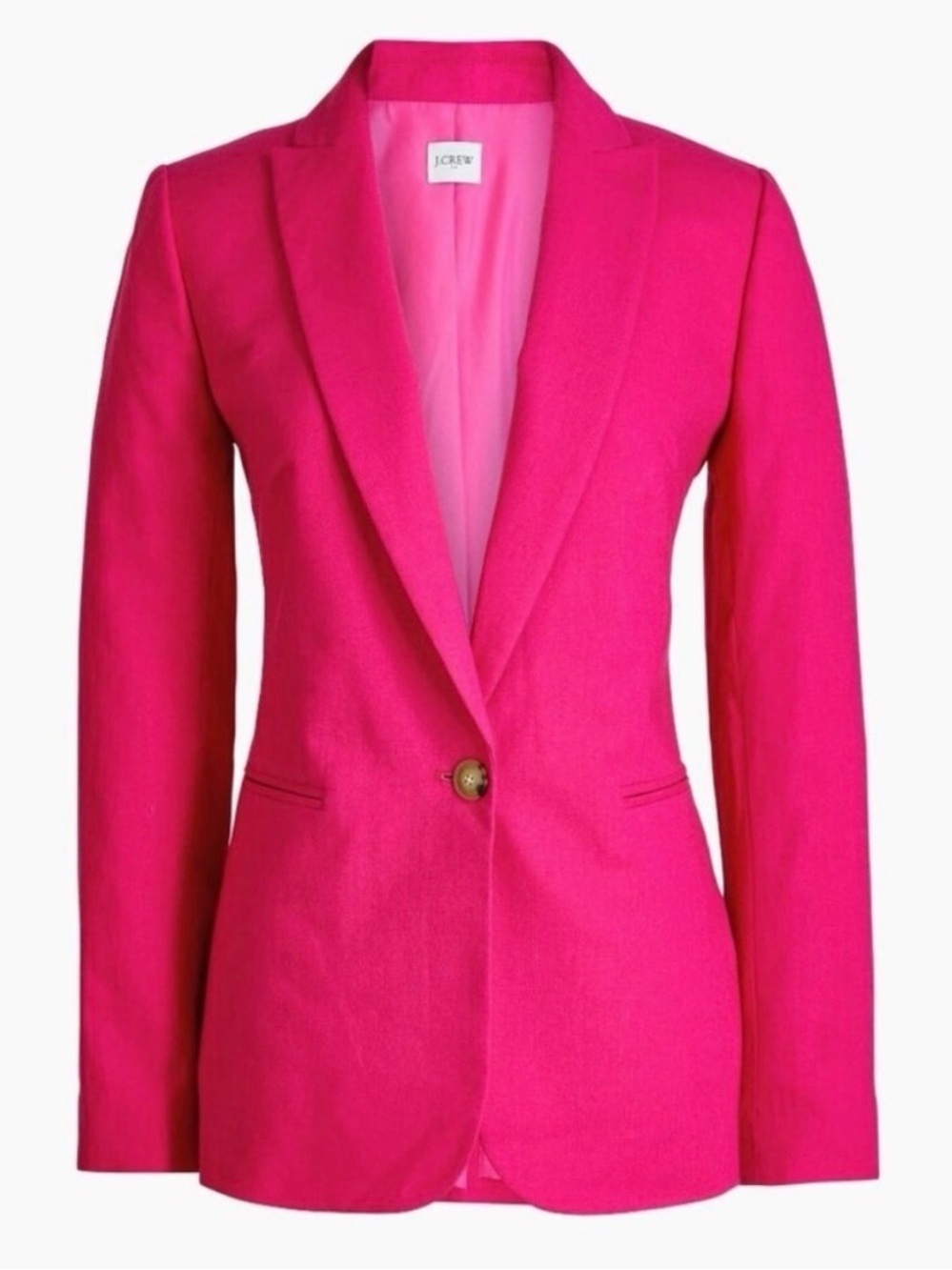 J. Crew Factory Linen Blend Holland  Single-Button Tailored Blazer